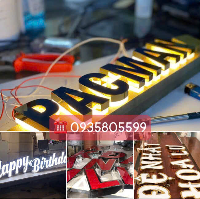 Chữ inox bảng hiệu quảng cáo sao băng
