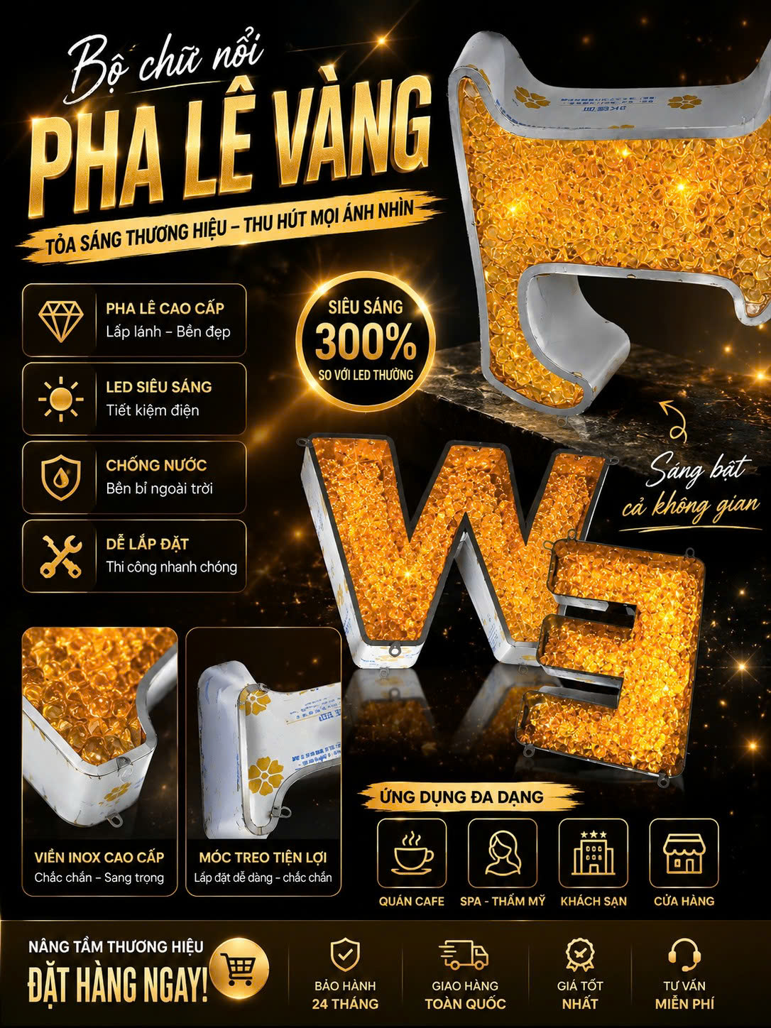 CHỮ NỔI PHA LÊ ĐÍNH ĐÁ BMT